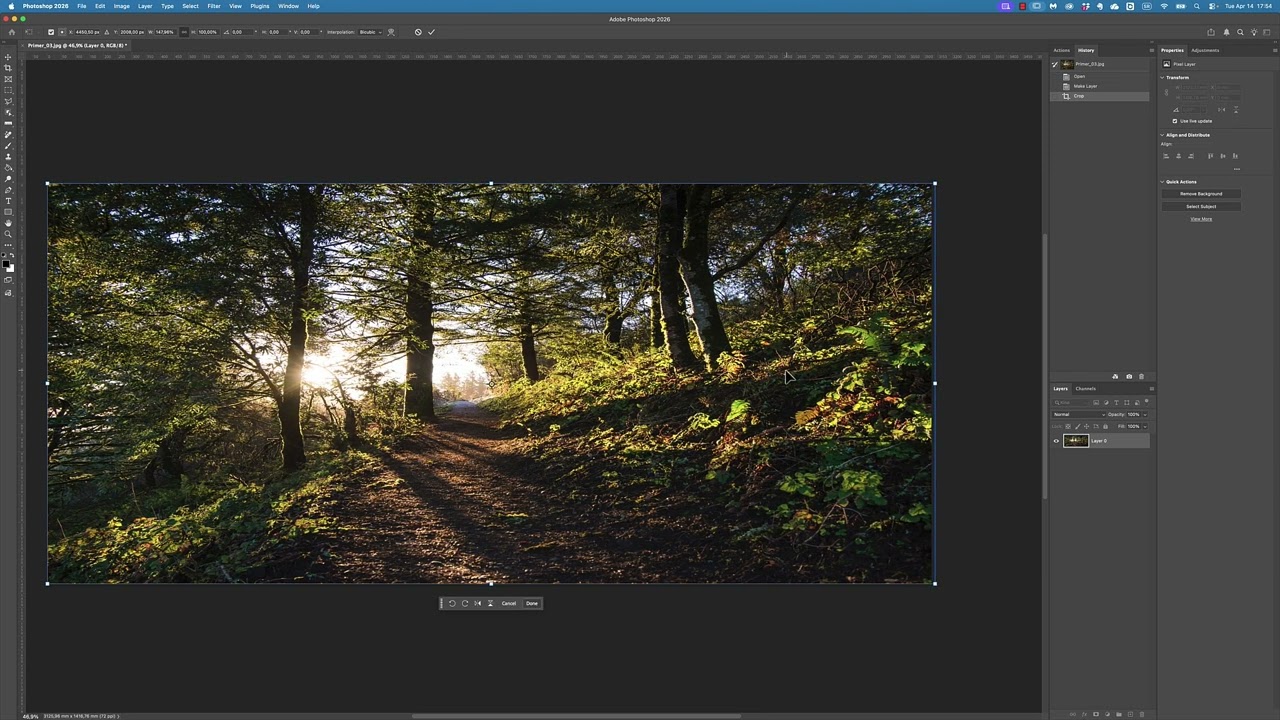 Photoshop 2026 - Generative Expand - proširenje kadra