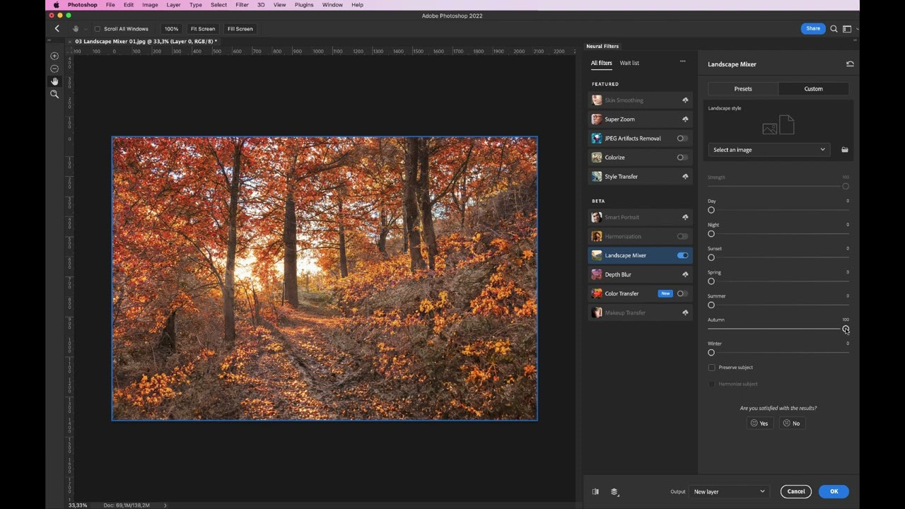 Adobe Photoshop - Neuralni filteri - Landscape Mixer