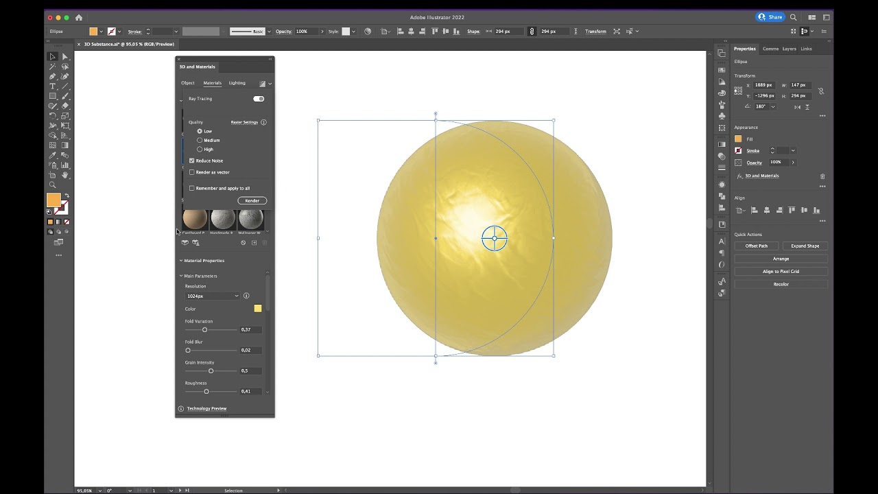 Adobe Illustraotr - 3D efekti - Materials and Lighting