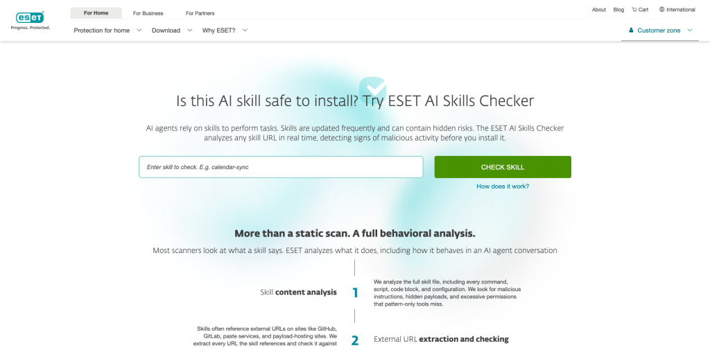 Screenshot 2026 03 18 at 15 21 54 eset ai skills checker detect malicious activity v2 eset